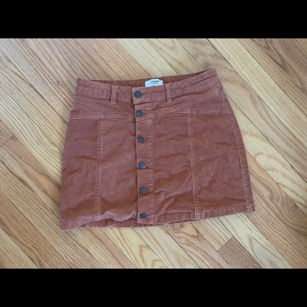 Button up corduroy skirt